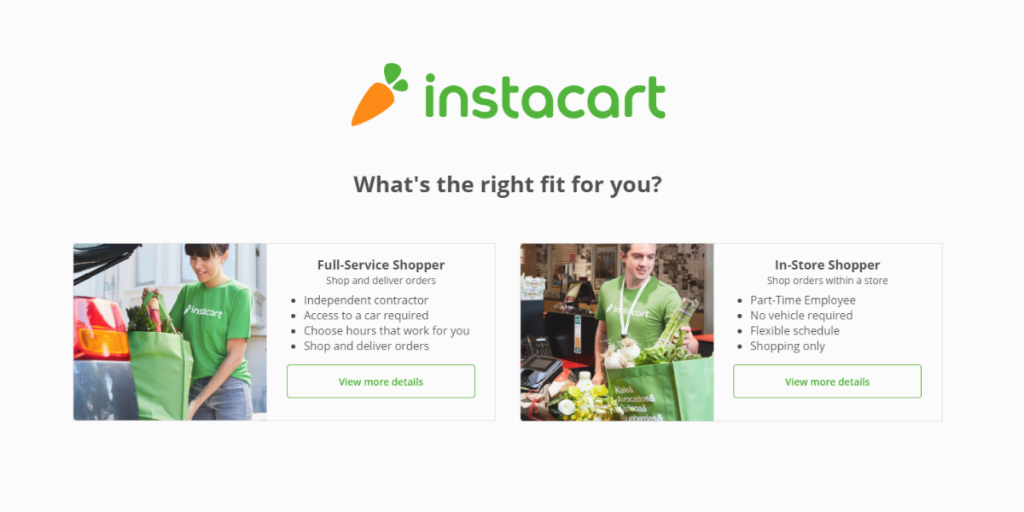 Instacart Full-Service vs. In-Store Shopper