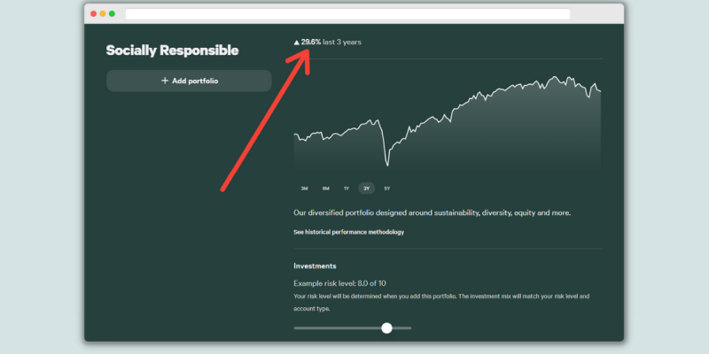 Wealthfront Responsible Investing Portfolio Performance Screenshot