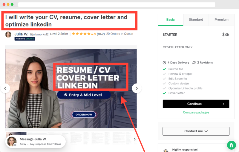 Fiverr Make money in college resume Review