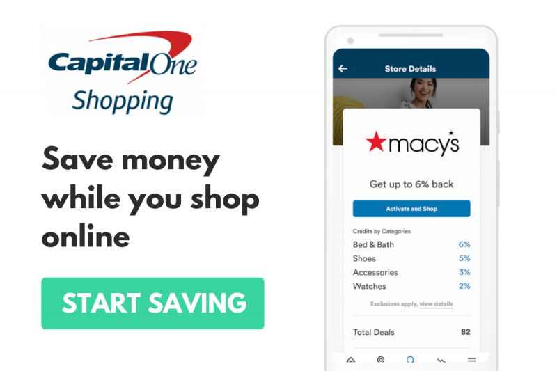 Capital One Shopping Ad Saving Page
