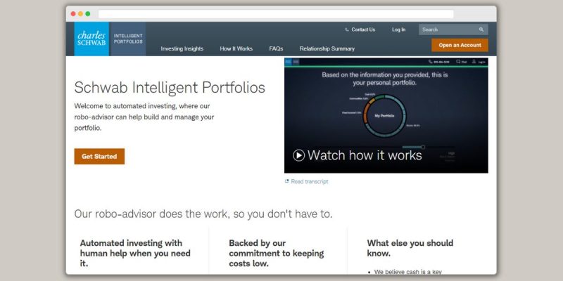 Schwab Intelligent Portfolios Homepage