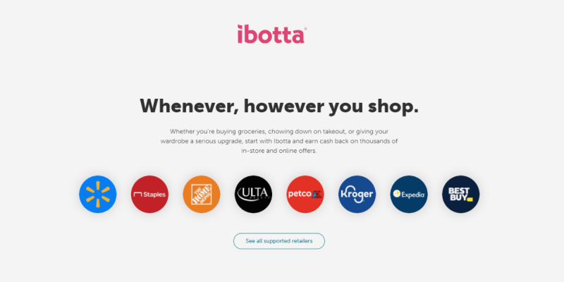 Retailers available through Ibotta