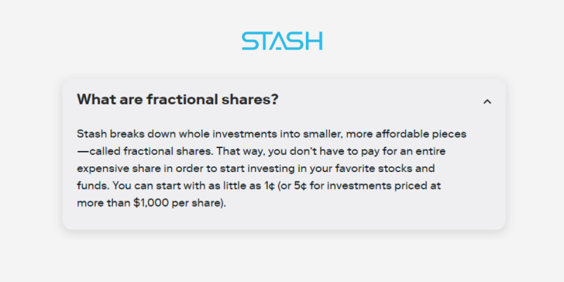 Fractional Shares with Stash