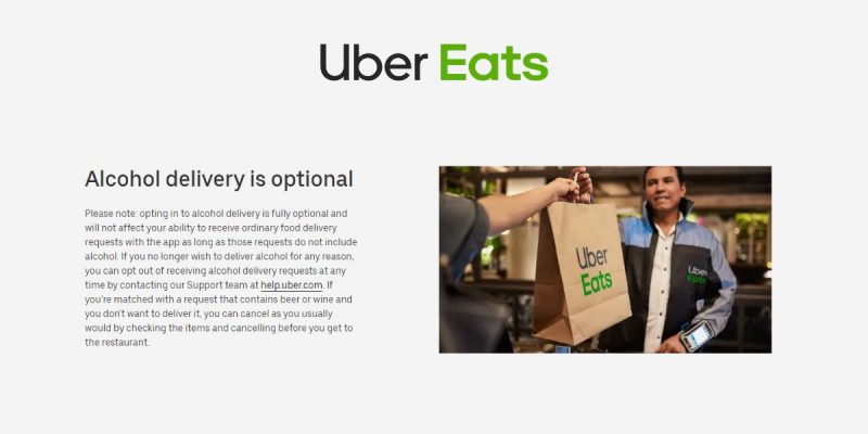 Deliver Alcohol with Uber Eats