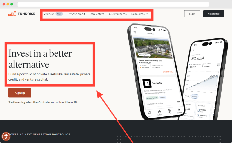 Fundrise Homepage