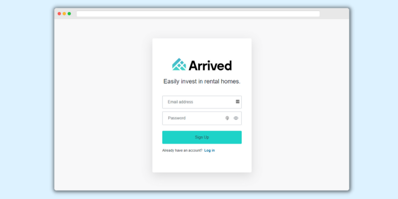 Arrived Homes Sign Up