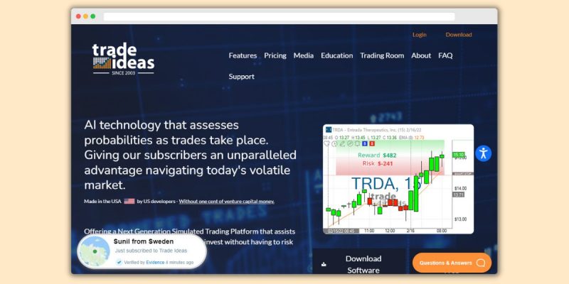 Trade Ideas Homepage