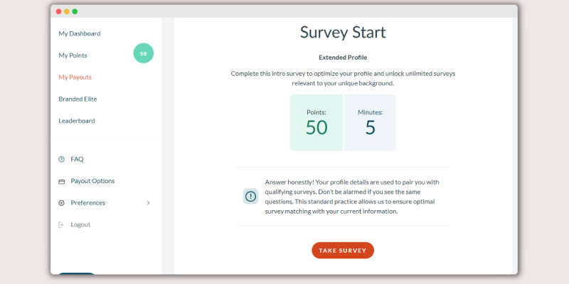 Branded Surveys Screenshot