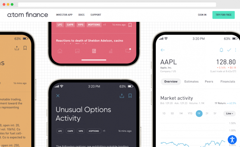 Atom Finance Screenshot