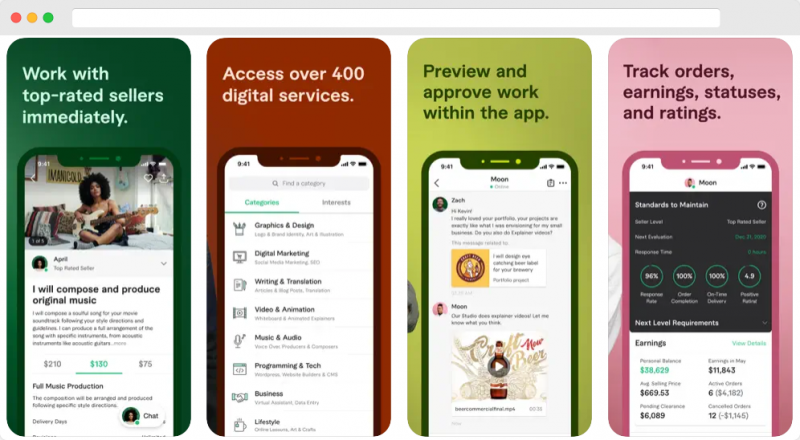 Fiverr App Screenshot