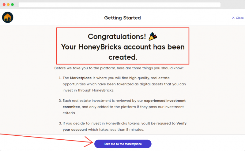 HoneyBricks Open An Account