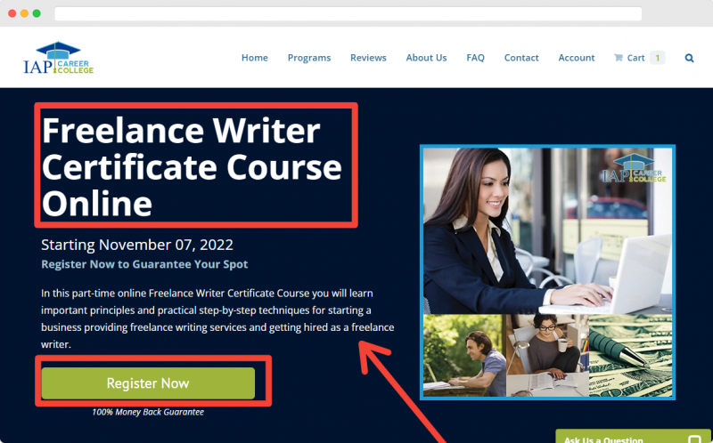 IAP College Freelance Writing Certification