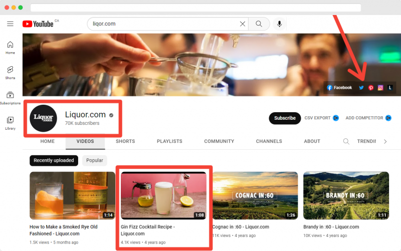 Liquor.com also owns other assets including a YouTube channel