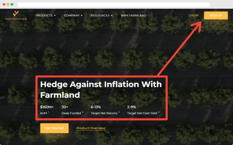 FarmTogether homepage screenshot