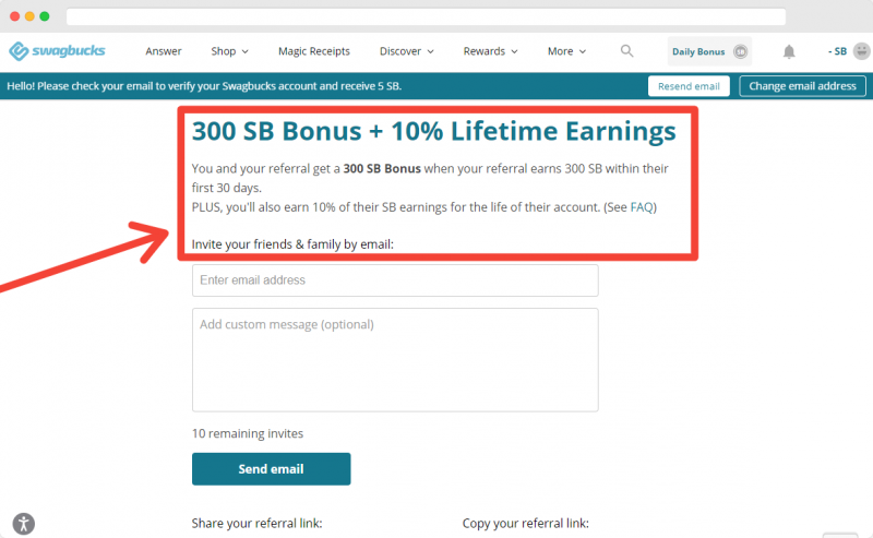 Swagbucks referral program