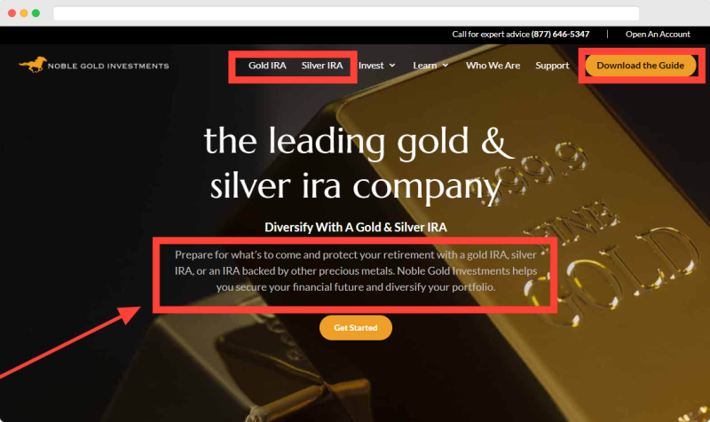 Noble Gold Investments Homepage