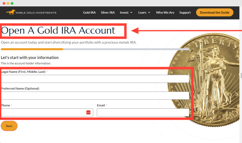 Noble Gold Investments Gold IRA sign up