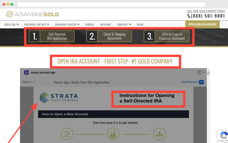 Advantage Gold Opening An Account