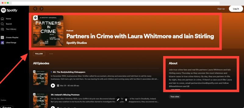 Spotify partners in crime podcast