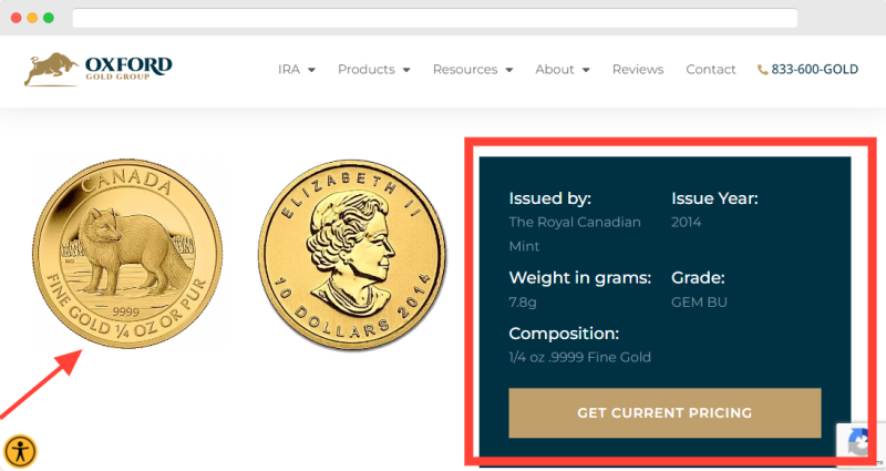 Oxford Gold Group gold coins and bullion