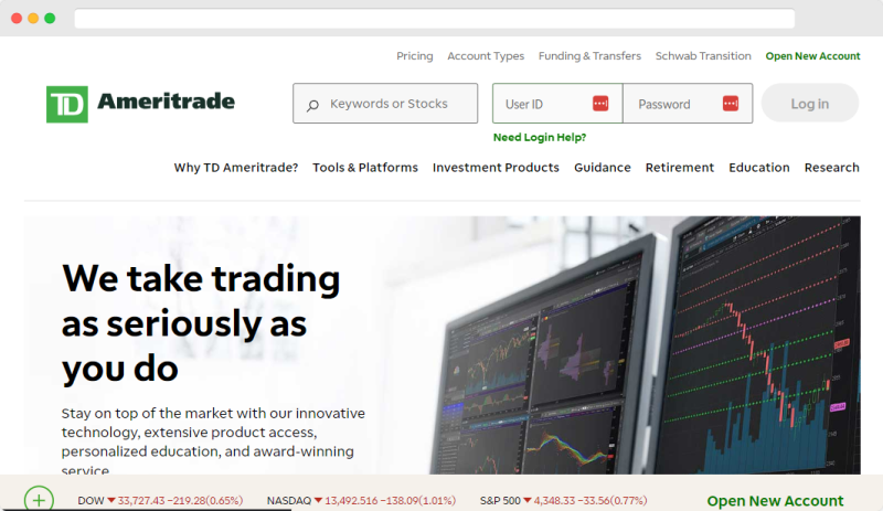 TD Ameritrade Homepage