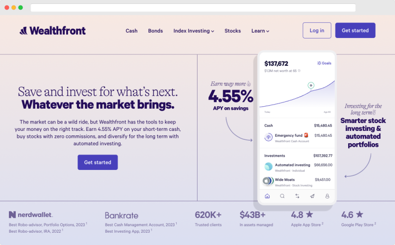 Wealthfront Homepage