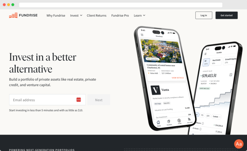 Fundrise Homepage
