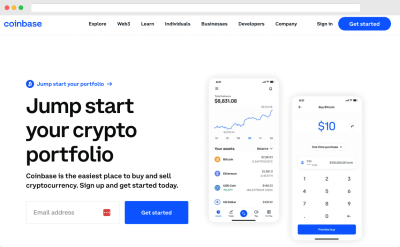 Coinbase Homepage